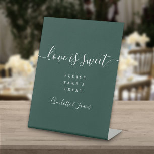 Emerald Green Signature Script Love Is Sweet Favou Pedestal Sign
