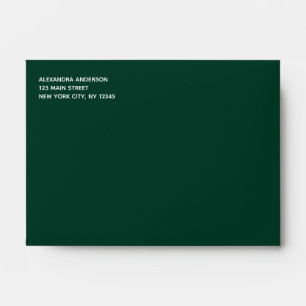 Emerald Green Simple Minimalist Coloured Envelope