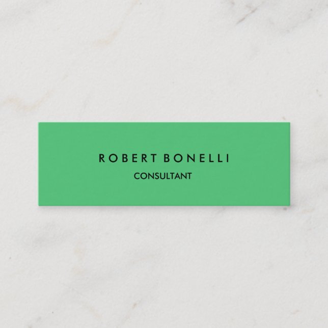 Emerald Green Slim Skinny Modern Business Card (Front)