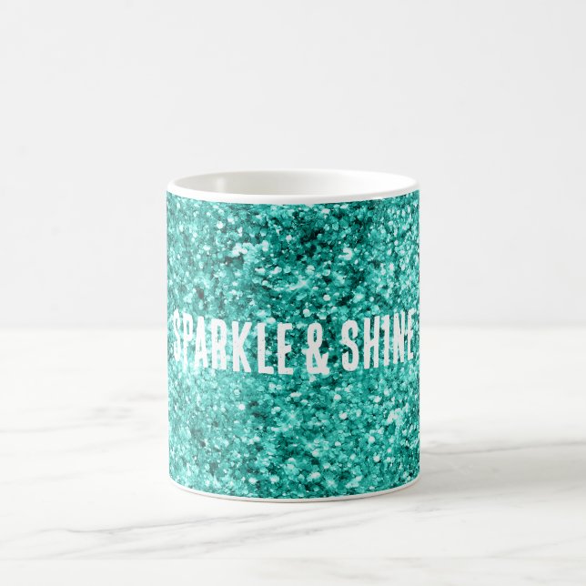 Emerald Green Sparkle Coffee Mug (Center)