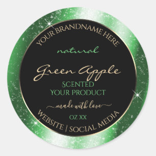 Emerald Green Sparkle Glitter Frame Product Label