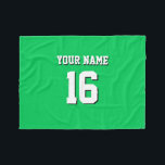 Emerald Green Sports Jersey Team Jersey Fleece Blanket<br><div class="desc">Emerald Green Team Jersey / Sports Jersey / Football Jersey Customise this with your own name or team name and a number. You can change the size, colour and placement of the text if you need to make changes, remove the text shadow, add text and / or images of your...</div>