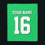 Emerald Green Sports Jersey Team Jersey Fleece Blanket<br><div class="desc">Emerald Green Team Jersey / Sports Jersey / Football Jersey Customise this with your own name or team name and a number. You can change the size, colour and placement of the text if you need to make changes, remove the text shadow, add text and / or images of your...</div>