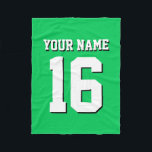 Emerald Green Sports Jersey Team Jersey Fleece Blanket<br><div class="desc">Emerald Green Team Jersey / Sports Jersey / Football Jersey Customise this with your own name or team name and a number. You can change the size, colour and placement of the text if you need to make changes, remove the text shadow, add text and / or images of your...</div>