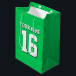 Emerald Green Sports Jersey Team Jersey Medium Gift Bag<br><div class="desc">Emerald Green Team Jersey / Sports Jersey / Football Jersey Customise this with your own name or team name and a number. You can change the size, colour and placement of the text if you need to make changes, remove the text shadow, add text and / or images of your...</div>