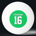 Emerald Green Sports Jersey Team Jersey Ping Pong Ball<br><div class="desc">Emerald Green Team Jersey / Sports Jersey / Football Jersey =========== Customise this with your own name or team name and a number. You can change the size, colour and placement of the text if you need to make changes, remove the text shadow, add text and / or images of...</div>
