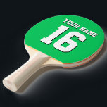 Emerald Green Sports Jersey Team Jersey Ping Pong Paddle<br><div class="desc">Emerald Green Team Jersey / Sports Jersey / Football Jersey Customise this with your own name or team name and a number. You can change the size, colour and placement of the text if you need to make changes, remove the text shadow, add text and / or images of your...</div>