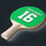 Emerald Green Sports Jersey Team Jersey Ping Pong Paddle<br><div class="desc">Emerald Green Team Jersey / Sports Jersey / Football Jersey Customise this with your own name or team name and a number. You can change the size, colour and placement of the text if you need to make changes, remove the text shadow, add text and / or images of your...</div>