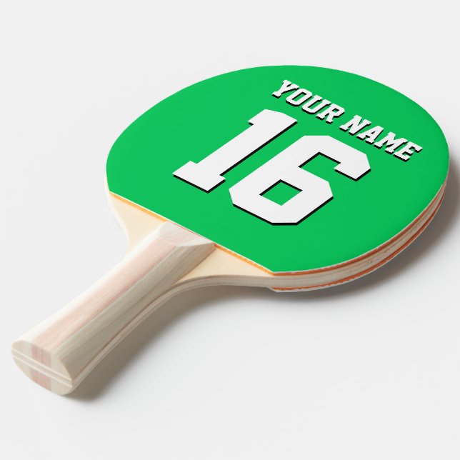 Emerald Green Sports Jersey Team Jersey Ping Pong Paddle (Front Angle)