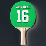 Emerald Green Sports Jersey Team Jersey Ping Pong Paddle<br><div class="desc">Emerald Green Team Jersey / Sports Jersey / Football Jersey Customise this with your own name or team name and a number. You can change the size, colour and placement of the text if you need to make changes, remove the text shadow, add text and / or images of your...</div>