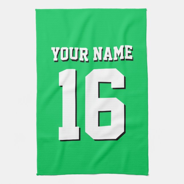 Emerald Green Sports Jersey Team Jersey Tea Towel (Vertical)