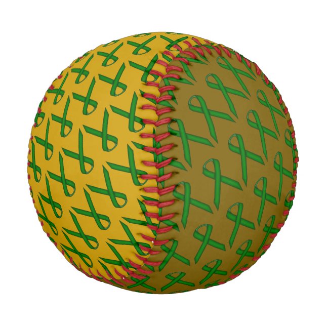 Emerald Green Standard Ribbon by Kenneth Yoncich Baseball (Angled)
