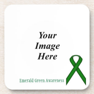 Emerald Green Standard Ribbon by Kenneth Yoncich Coaster