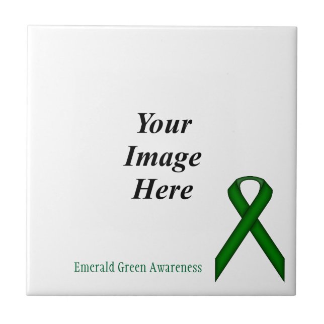 Emerald Green Standard Ribbon by Kenneth Yoncich Tile (Front)