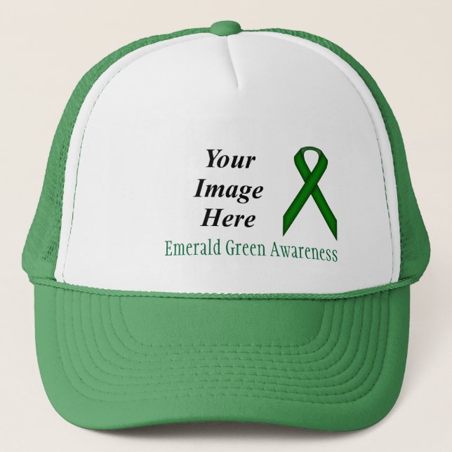 Emerald Green Standard Ribbon by Kenneth Yoncich Trucker Hat (Front)