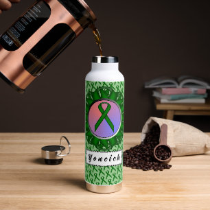 Emerald Green Standard Ribbon by Kenneth Yoncich Water Bottle