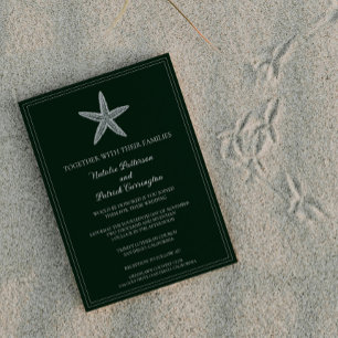 Emerald Green Starfish Wedding Invitation