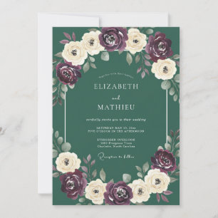 Emerald Green Sumptuous Winter Wedding Invitation