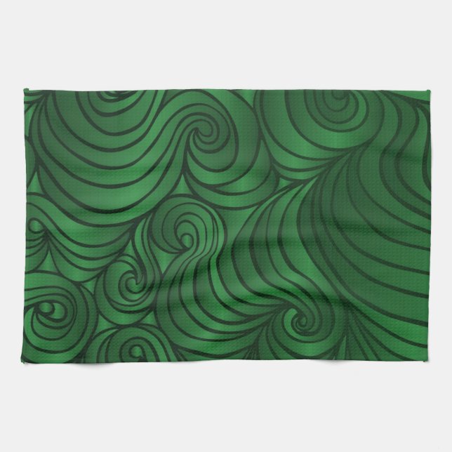 Emerald Green Swirl Towel (Horizontal)