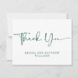 Emerald Green Thank You Card