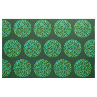 Emerald Green Traditional Celtic Knot Pattern Fabric