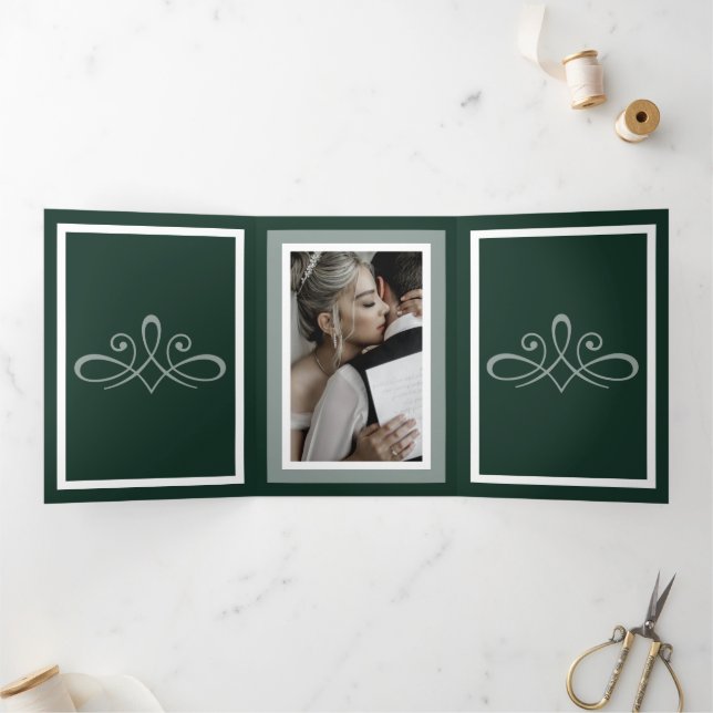 Emerald green Trifold Letter Fold Program (Inside)