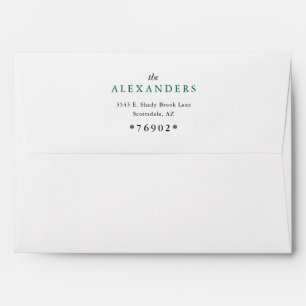Emerald Green Tropical Foliage Simple Envelope
