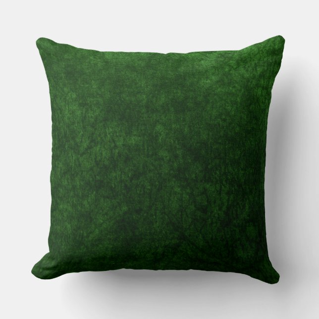 emerald green velvet texture print cushion (Front)