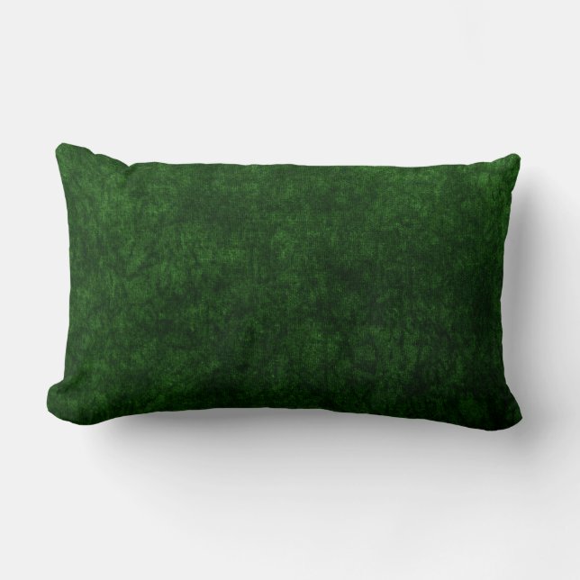 emerald green velvet texture print lumbar cushion (Front)