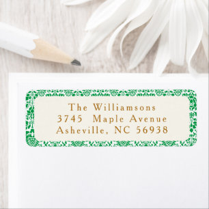 Emerald Green Vintage Floral Border Elegant Serif