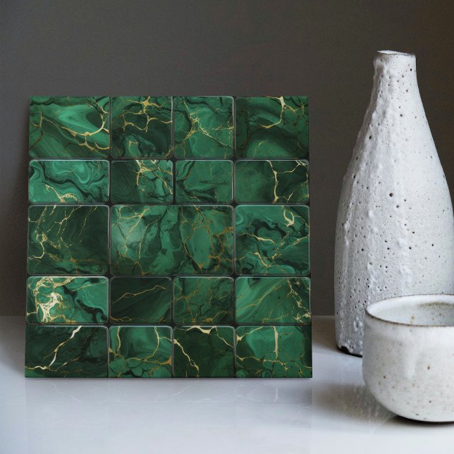 Emerald Green Wall Decor Modern Chic Mosaic Tile (Creator Uploaded)