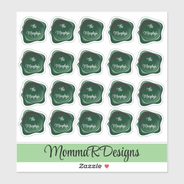 Emerald Green Wax Seal with your name (Sheet)