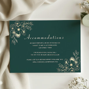 Emerald Green Wedding Accommodation Card