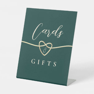 Emerald Green Wedding Cards and Gifts Pedestal Sign