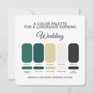 Emerald Green Wedding Color Palette Card