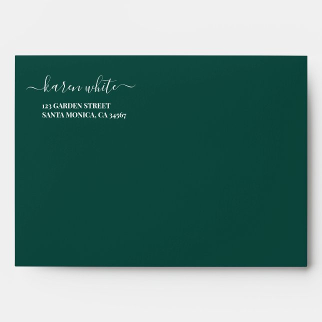 Emerald Green Wedding Envelope (Front)