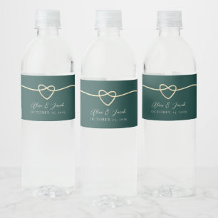 Emerald Green Wedding Favour Water Bottle Label