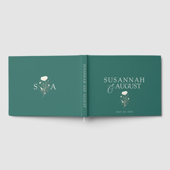 Emerald Green Wedding  Guest Book (Full)