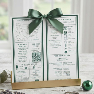 Emerald Green Wedding Infographic Program
