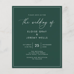 Emerald Green Wedding Invitation