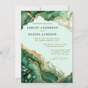 Emerald Green Wedding Invitation Design
