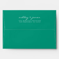 Emerald Green Wedding Return Address