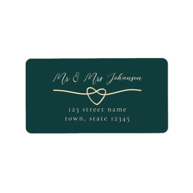 Emerald Green Wedding Return Address Label (Front)