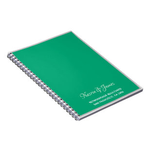 Emerald Green Wedding Return Address Notebook