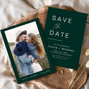 Emerald Green Wedding Save the Date Photo