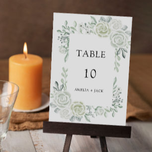 Emerald Green Wedding Table Cards Template