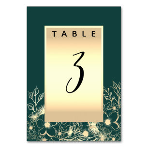 Emerald Green Wedding Table Number