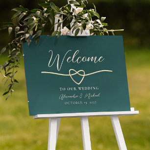 Emerald Green Wedding Welcome Sign