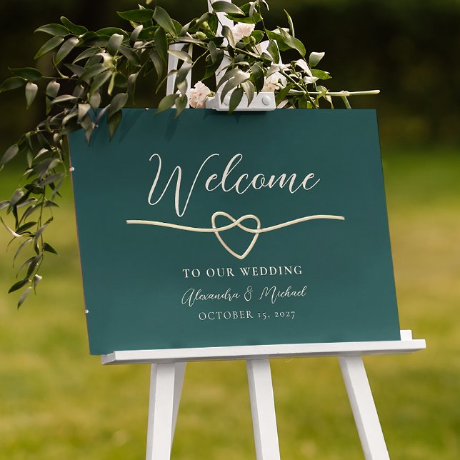 Emerald Green Wedding Welcome Sign (Creator Uploaded)