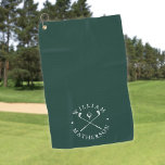Emerald Green White Golf Clubs Personalised Name Golf Towel<br><div class="desc">Personalise the name to create a classic and stylish golf gift. Ideal for individuals,  golf clubs and as a company gift.
Designed by Thisisnotme©</div>